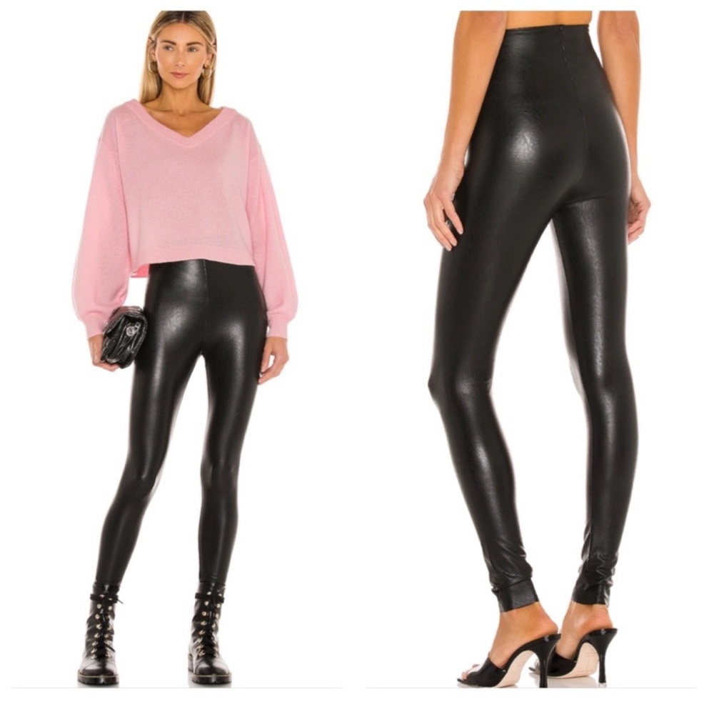 Commando Perfect Control High Rise Faux Leather Leggings sz Large - Picture 2 of 12